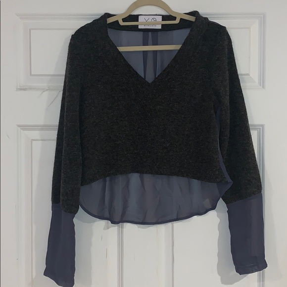 LF chiffon back v neck jumper in charcoal!!!🔥🔥 - Picture 5 of 5